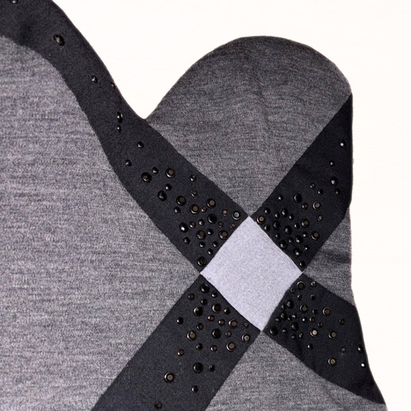 Bob Mackie Vintage Strapless Dress Grey With Rhinestones Size 8 - Picture 3 of 7